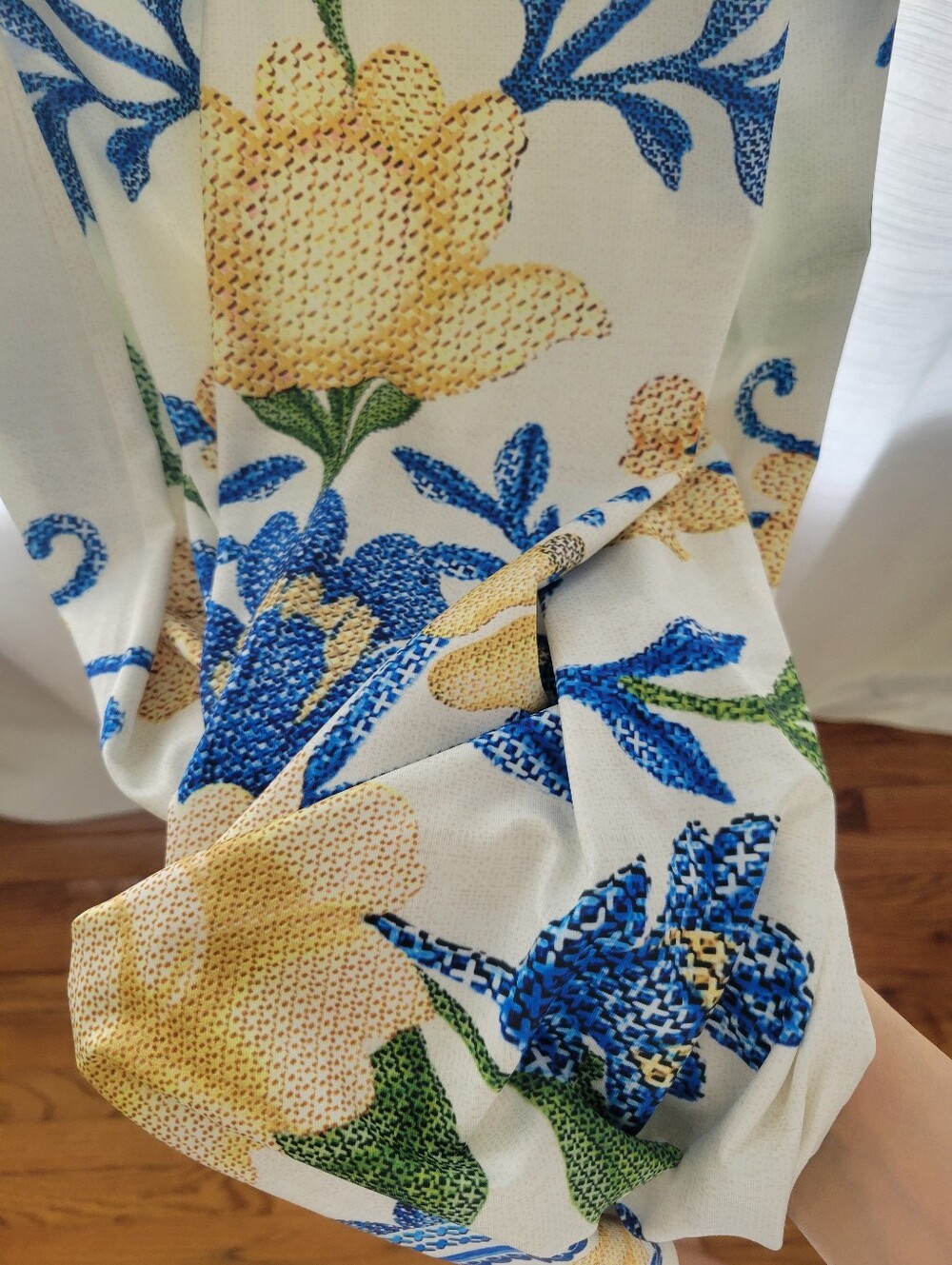 Women's White Blue Yellow Floral Midi Sundress Sleeveless Vacation Resort Dress - Picture 6 of 11